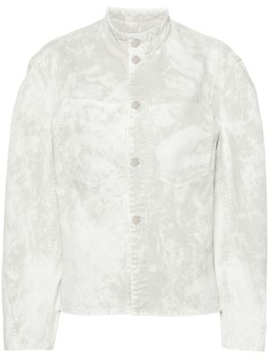 LEMAIRE veste en jean à effet délavé - Blanc