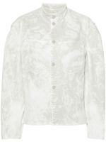 LEMAIRE veste en jean à effet délavé - Blanc