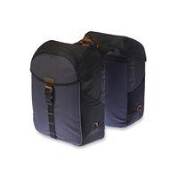 Basil miles dubbele fietstas, waterdicht, universal bridge systeem, 34l, zwart/antraciet