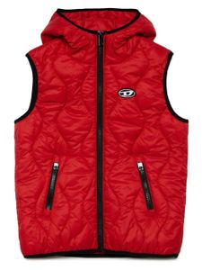 Diesel Kids gilet matelassé à logo appliqué - Rouge