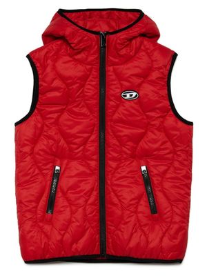 Diesel Kids gilet matelassé à logo appliqué - Rouge