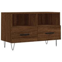 The Living Store TV-meubel Bruineiken 80x36x50 cm - Stabiel en praktisch - thumbnail