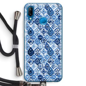 Blauw motief: Huawei P20 Lite Transparant Hoesje met koord