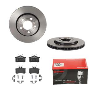 Remmenset, remschijf BREMBO, Remschijftype: Binnen geventileerd, Inbouwplaats: Achteras: , u.a. für Audi, VW, Seat, Skoda