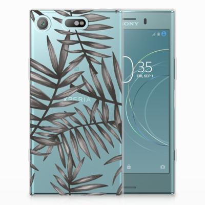 Sony Xperia XZ1 Compact | TPU Case | Leaves Grey Sony Xperia XZ1 Compact | TPU Case | Leaves Grey