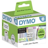 DYMO S0722540 Rol met etiketten 57 x 32 mm Papier Wit 1000 stuk(s) Permanent hechtend Universele etiketten