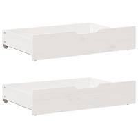 VidaXL Bedlades 2 st 80x55x17 cm massief grenenhout wit