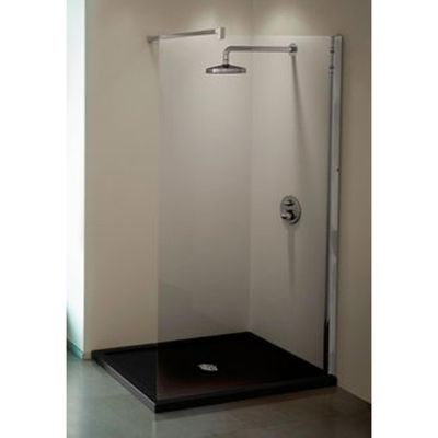 Novellini Kuadra inloopdouche H 137/140x200cm met muursteun 100cm chroom/grijs kuadh140-54k