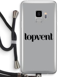 Topvent Grijs Zwart: Samsung Galaxy S9 Transparant Hoesje met koord