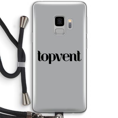 Topvent Grijs Zwart: Samsung Galaxy S9 Transparant Hoesje met koord