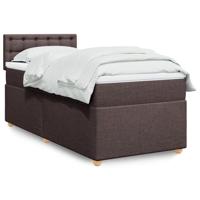 Boxspring met matras stof donkerbruin 80x200 cm