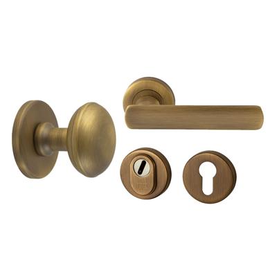 Hardbrass Voordeurset Saturnus/Shadow 3-delig linkswijzend - mat brons
