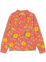 ERL KIDS chemise en velours côtelé à fleurs - Rose