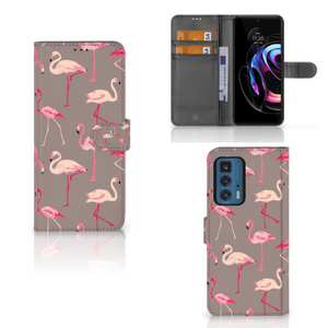 Motorola Edge 20 Pro Telefoonhoesje met Pasjes Flamingo