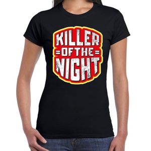 Halloween killer of the night verkleed t-shirt zwart voor dames