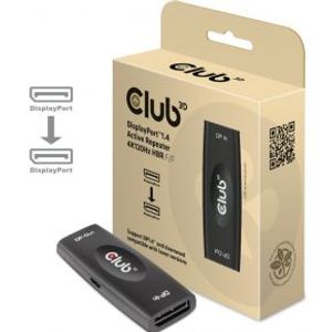 CLUB3D DP 1.4 4K120HZ HDR ACTIVE REPEATER F/F displayport Zwart