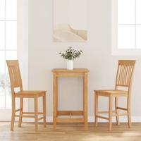 Barkrukken 2 stuks natuurlijk massief hout rubber