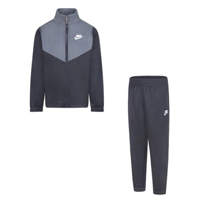 Nike Sportswear Essentials Trainingspak Full-Zip Peuters Donkergrijs Lichtgrijs Wit