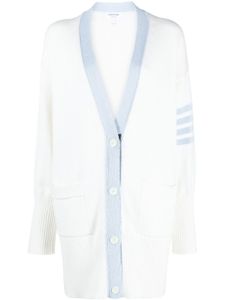 Thom Browne cardigan à 4 bandes signature - Blanc