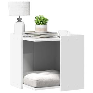VidaXL Kattenbakkast 53x53x51 cm bewerkt hout wit