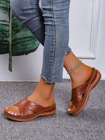 Vintage lichtgewicht Wig Sandalen - thumbnail