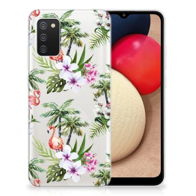 Samsung Galaxy A02s | TPU Hoesje | Flamingo Palms