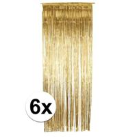 Folie deurgordijn versiering - 6x - goud - 244 x 91 cm - glitter and glamour wanden