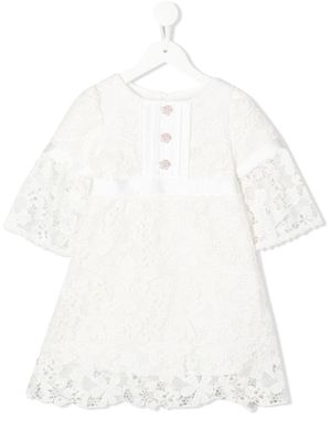 Patachou robe à fleurs en dentelle - Blanc
