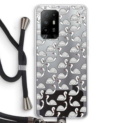 Zwanen: Oppo A94 5G Transparant Hoesje met koord
