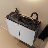 Toiletmeubel Mondiaz Ture Dlux | 60 cm | Meubelkleur Plata | Eden wastafel Lava Rechts | 1 kraangat