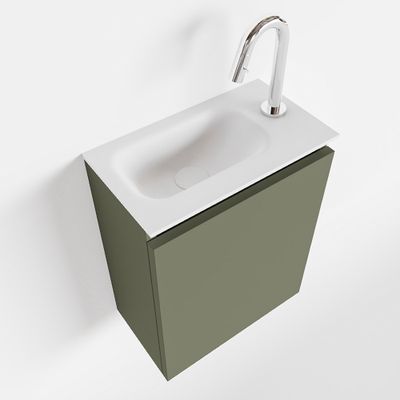 Toiletmeubel Mondiaz Ture | 40 cm | Meubelkleur Army | Eden wastafel Talc Links | 1 kraangat