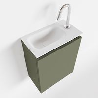 Toiletmeubel Mondiaz Ture | 40 cm | Meubelkleur Army | Eden wastafel Talc Links | 1 kraangat