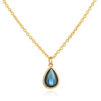 Verstelbare Ketting met Blauw en Goudkleurige Waterdruppel Hanger