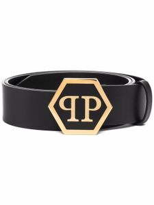 Philipp Plein ceinture à boucle logo - Noir