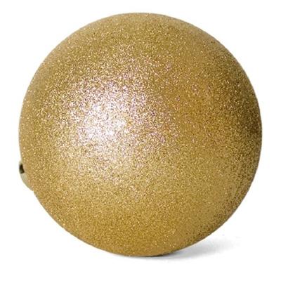 Gerimport Kerstbal - kunststof - goud - glitters - D20 cm