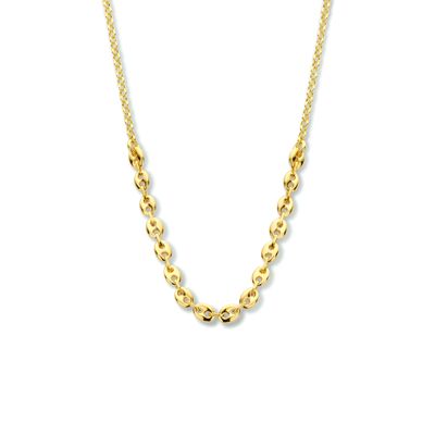 Ketting Ankerschakel zilver goudkleurig 3,7 mm 40 + 4 cm