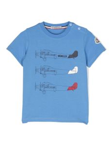 Moncler Enfant logo-print short-sleeve T-shirt - Bleu