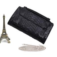 Echte lederen vrouwen hand tas vrouwelijke Modeketen Schoudertas Luxe designer Tote Messenger Bags (zwart)
