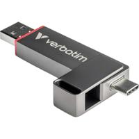 Verbatim Dual QuickStick USB-stick Retail 1 TB Zilver 32043 USB-C 3.2 Gen 1, USB-A 3.2 Gen 1