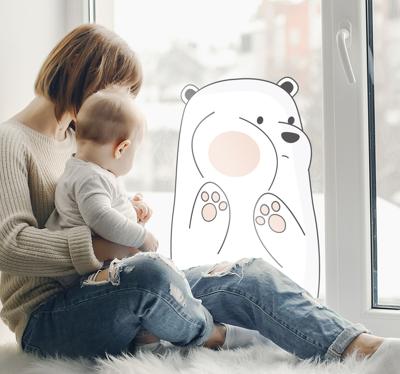 Raamsticker kinderkamer schattige ijsbeer