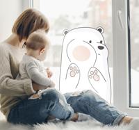 Raamsticker kinderkamer schattige ijsbeer