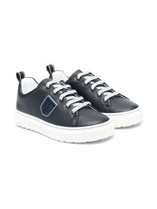 Emporio Armani Kids baskets en cuir - Bleu