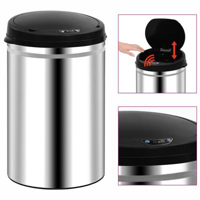 VidaXL Prullenbak met automatische sensor 30 l roestvrij staal