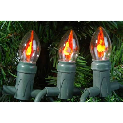 Kerstverlichting vlam kaars 10 lampjes buiten