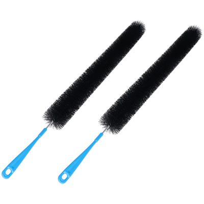 DID Radiatorborstel - 2x - flexibel - 78 cm - kunststof/metaal - zwart/blauw - schoonmaakborstel