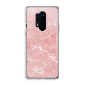 Roze marmer: OnePlus 8 Pro Transparant Hoesje