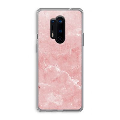 Roze marmer: OnePlus 8 Pro Transparant Hoesje
