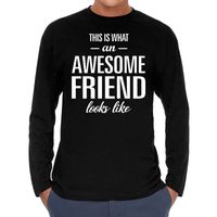 Awesome friend / vriend cadeau t-shirt long sleeves heren - thumbnail