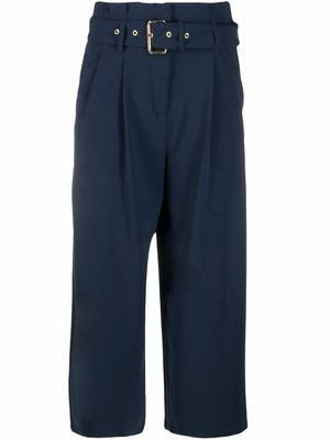 Michael Michael Kors pantalon court à taille ceinturée - Bleu