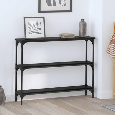 Wandtafel met plank met opslag Zwart eiken 100 x 22.5 x 75 cm
